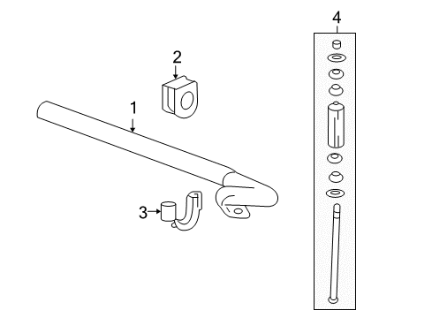 2013 Chevy Silverado 1500 Stabilizer Bar & Components - Front Diagram