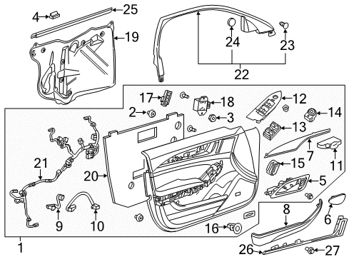 2017 Cadillac CTS Front Door Diagram