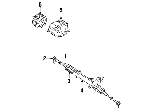 1990 Pontiac Bonneville P/S Pump & Hoses, Steering Gear & Linkage Diagram