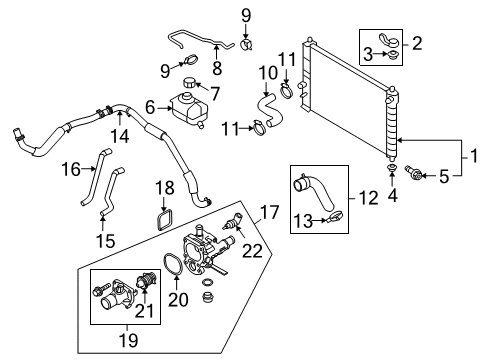 2010 Pontiac G3 Radiator & Components Diagram