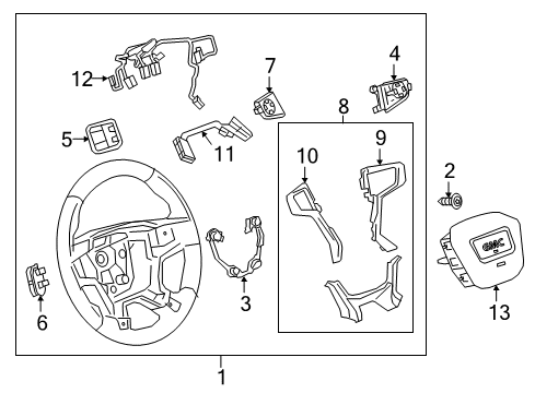 2021 GMC Acadia Steering Wheel Diagram for 84994082