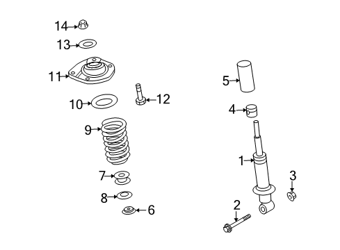 2009 Pontiac G8 Struts & Components - Rear Diagram