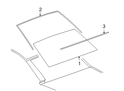 2008 Pontiac G6 Back Glass, Reveal Moldings Diagram 1 - Thumbnail