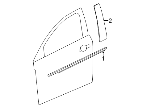 2017 Chevy Sonic Exterior Trim - Front Door Diagram