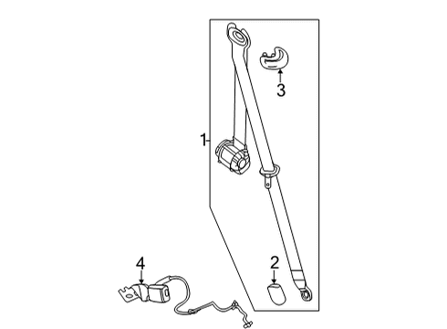 2022 GMC Yukon Rear Seat Belts Diagram 1 - Thumbnail