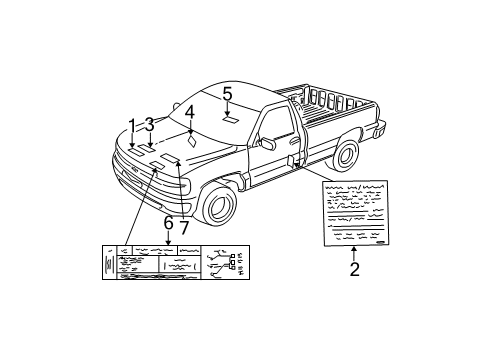 2006 Chevy Silverado 2500 HD Information Labels Diagram