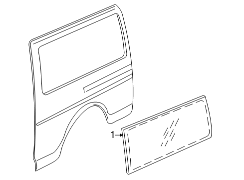 1998 Chevy Express 3500 Body Side Panels - Glass & Hardware Diagram 2 - Thumbnail
