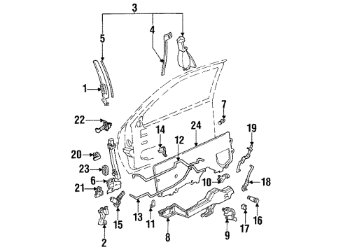 1994 Buick Regal Lock Actuator, Passenger Side Diagram for 10203788