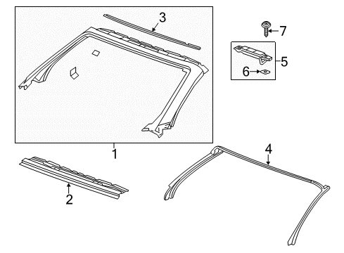 2014 Chevy Camaro Windshield Header & Components Diagram