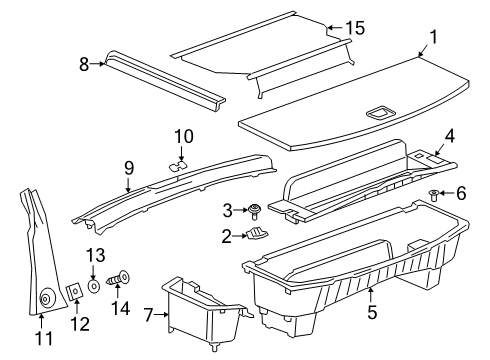 2024 Cadillac XT6 Interior Trim - Rear Body Diagram