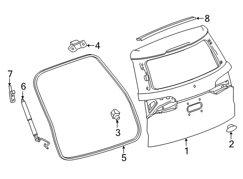 2024 Cadillac XT6 Gate & Hardware Diagram