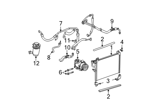 2006 Chevy Trailblazer EXT A/C Condenser, Compressor & Lines Diagram
