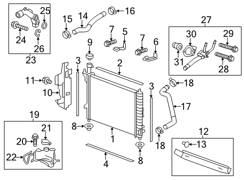 2008 Buick Enclave Overflow Hose Diagram for 25834601