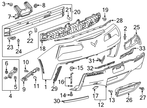 2019 Chevy Corvette Fender Nut Diagram for 11570097