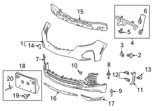 2022 Chevy Equinox Bumper Cover Diagram for 84911082