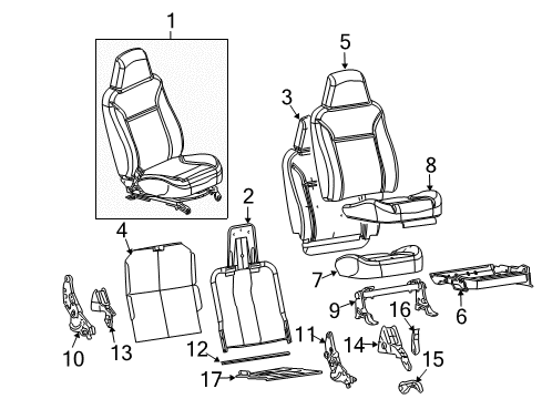 2012 GMC Canyon Front Seat Components Diagram