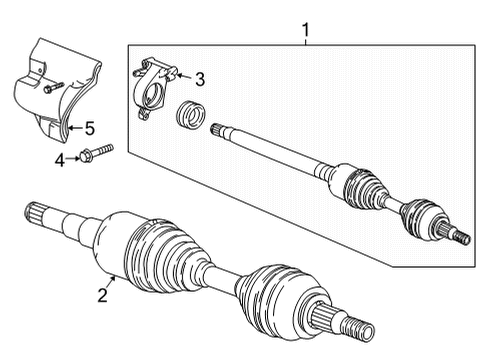2024 Cadillac XT6 Drive Axles - Front Diagram