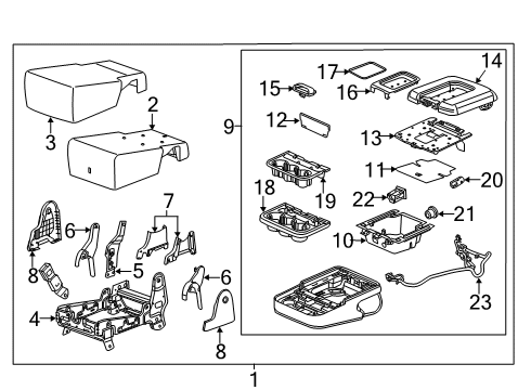 2015 Chevy Silverado 1500 Front Seat Components Diagram
