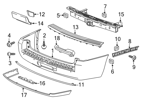 2017 Cadillac Escalade ESV Auto Parking Sensor Bracket, Driver Side Diagram for 23261107