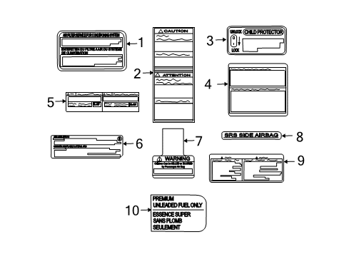 2004 Pontiac Vibe Information Labels Diagram