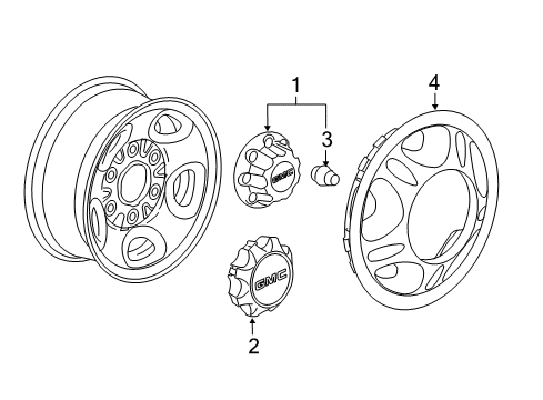2012 GMC Sierra 2500 HD Wheel Covers & Trim Diagram