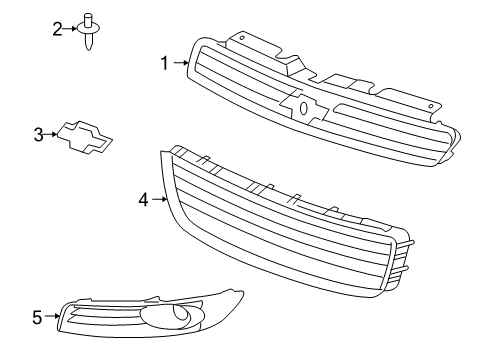 2007 Chevy Impala Grille & Components Diagram