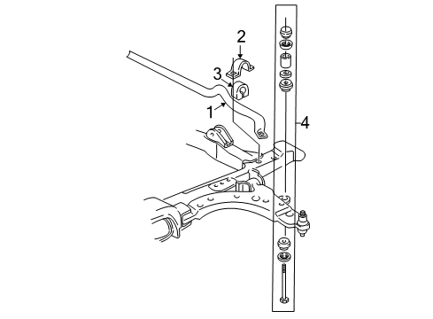 2003 Chevy Venture Stabilizer Bar & Components - Front Diagram