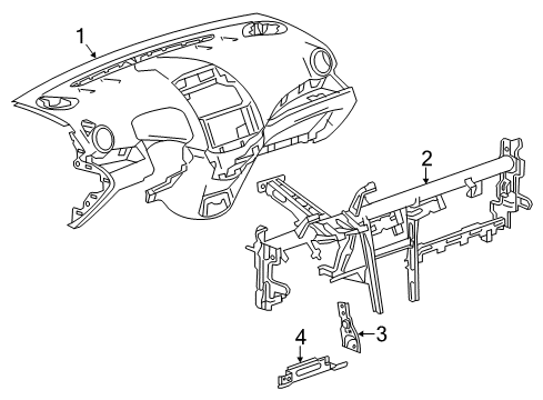 2013 Chevy Spark Cluster & Switches, Instrument Panel Diagram 1 - Thumbnail