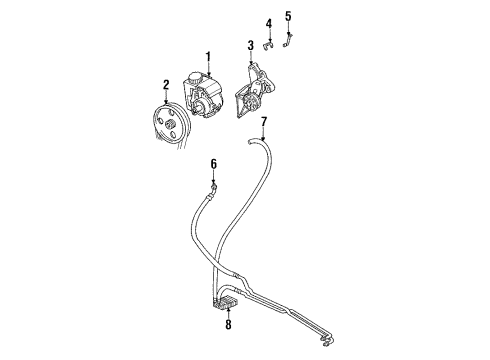 1994 Buick LeSabre P/S Pump & Hoses, Steering Gear & Linkage Diagram