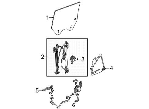 2023 GMC Hummer EV Pickup Glass - Rear Door Diagram