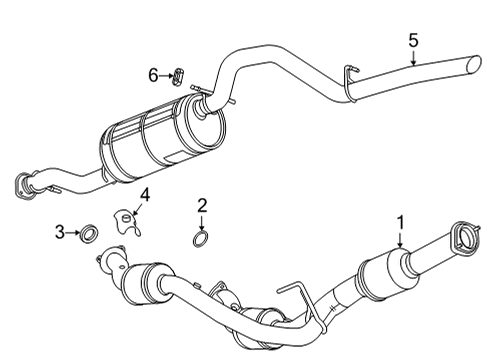2022 GMC Sierra 3500 HD Exhaust Components Diagram