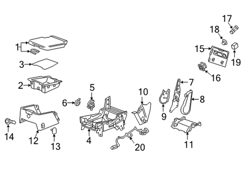 2022 GMC Sierra 3500 HD Front Seat Components Diagram