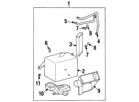 1998 Chevy Prizm Heater Assembly Diagram for 94857963
