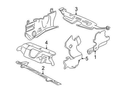 2005 Pontiac Grand Am Splash Shield, Driver Side Diagram for 22620385