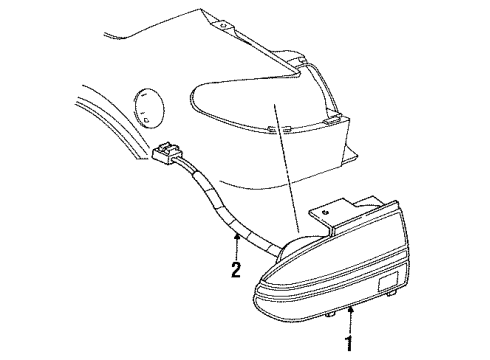 1994 Saturn SL2 Combination Lamps Diagram