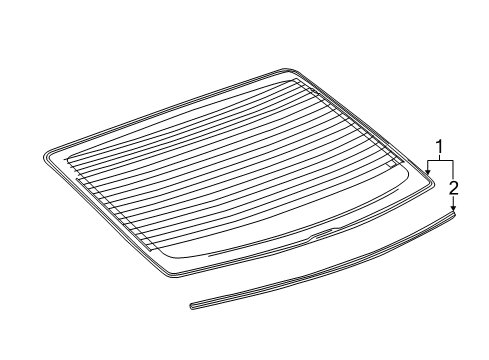2015 Chevy Malibu Back Glass, Reveal Moldings Diagram