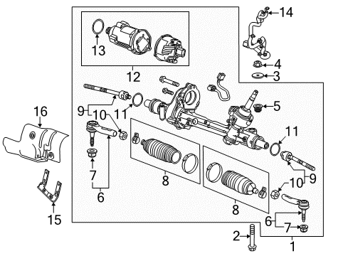2017 Chevy Impala Steering Gear Diagram for 84494619
