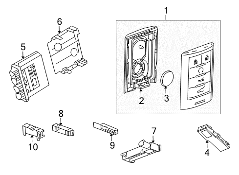 2012 Cadillac SRX Keyless Entry Components Diagram