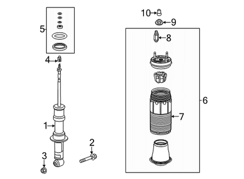2022 GMC Yukon Struts & Components - Rear  Diagram 1 - Thumbnail