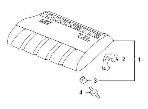 2008 Chevy Corvette Engine Appearance Cover Diagram