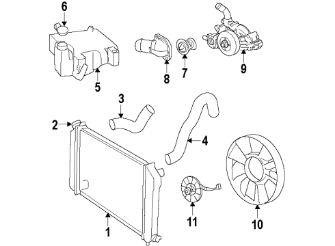 2012 Chevy Colorado Cooling System, Radiator, Water Pump, Cooling Fan Diagram 7 - Thumbnail