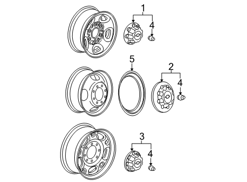 2010 GMC Sierra 2500 HD Wheel Cover Diagram for 22769470