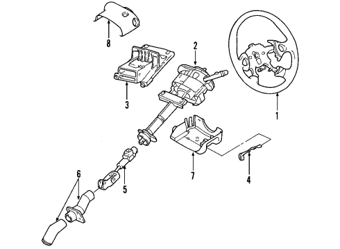 2005 Pontiac Aztek Steering Column Diagram for 10393977
