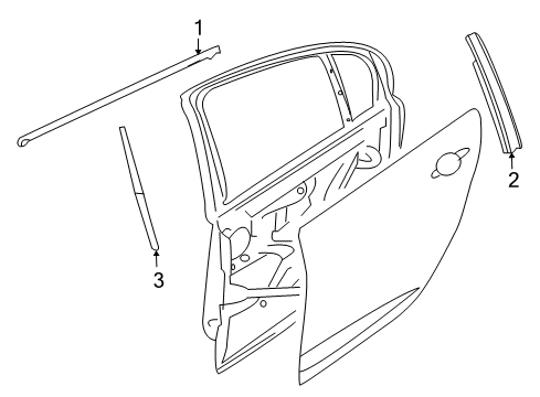 2009 Pontiac G8 Exterior Trim - Rear Door Diagram