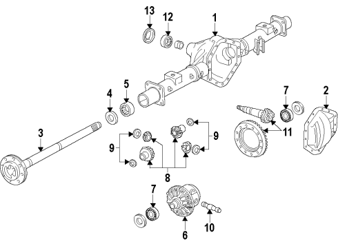 2014 Chevy Silverado 2500 HD Rear Axle, Differential, Propeller Shaft Diagram
