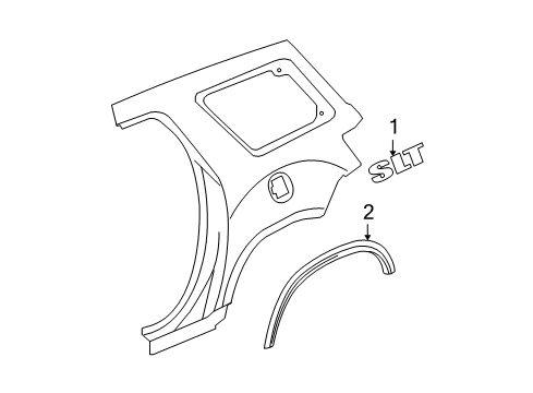 2012 GMC Acadia Exterior Trim - Quarter Panel Diagram