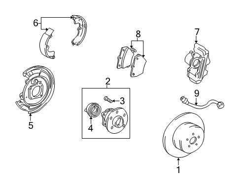 2010 Pontiac Vibe Brake Components, Brakes Diagram 4 - Thumbnail