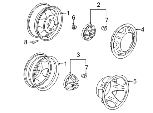 2024 GMC Sierra 3500 HD Hub Cap Diagram for 84859647