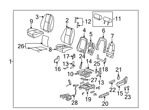 2010 Chevy Silverado 1500 Front Seat Components Diagram 1 - Thumbnail