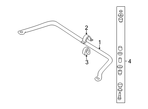 1999 Chevy Cavalier Stabilizer Bar & Components - Front Diagram